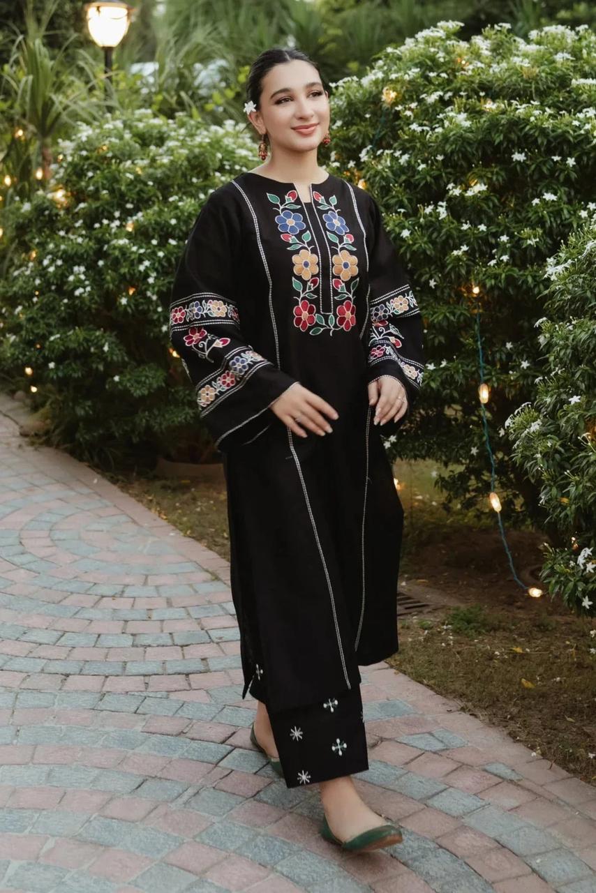 Embroidery cotton 2pc stitched dress