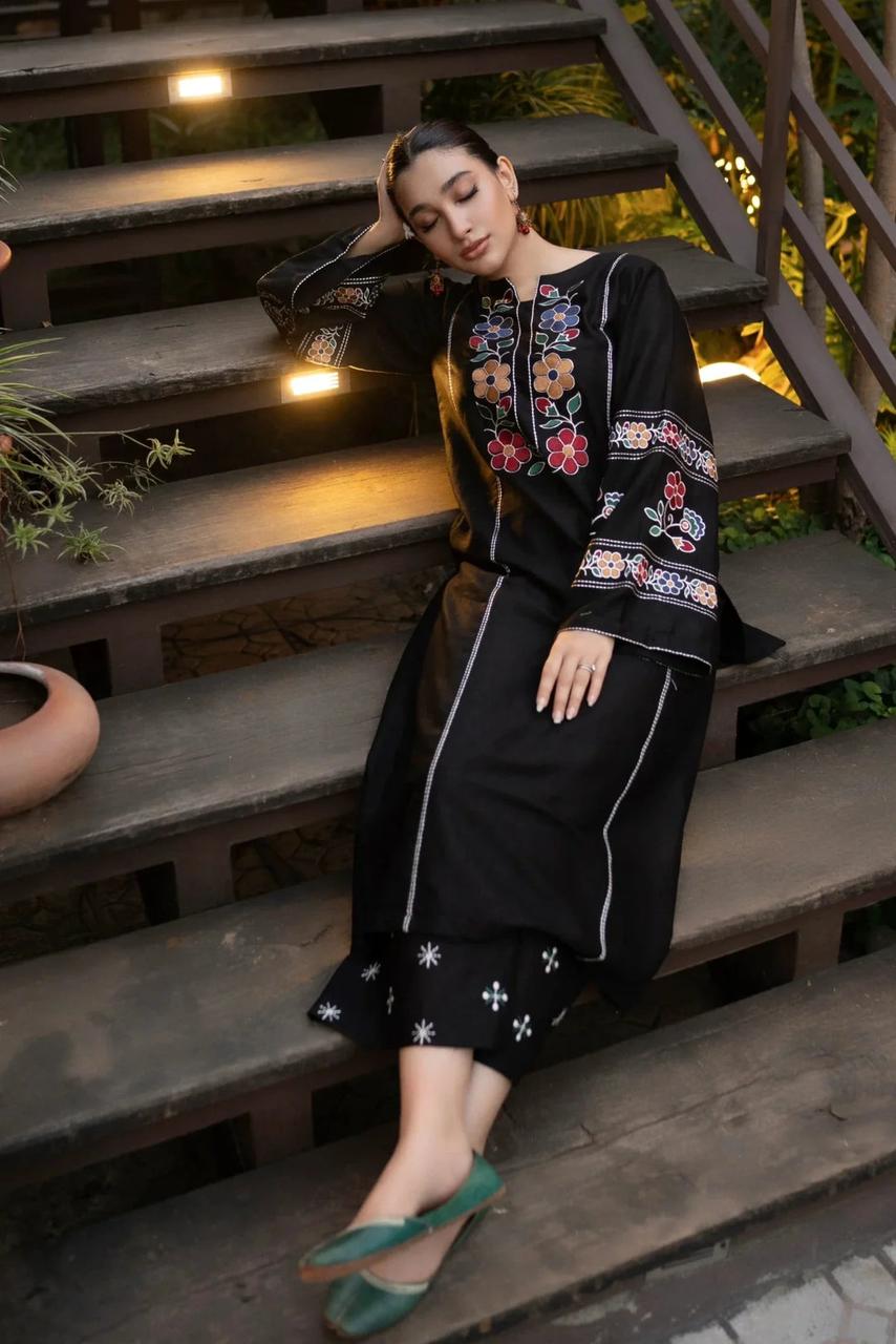 Embroidery cotton 2pc stitched dress