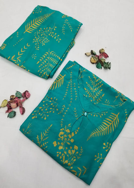 Stitched 2-Piece Set with Elegant – Outfit (sea green)