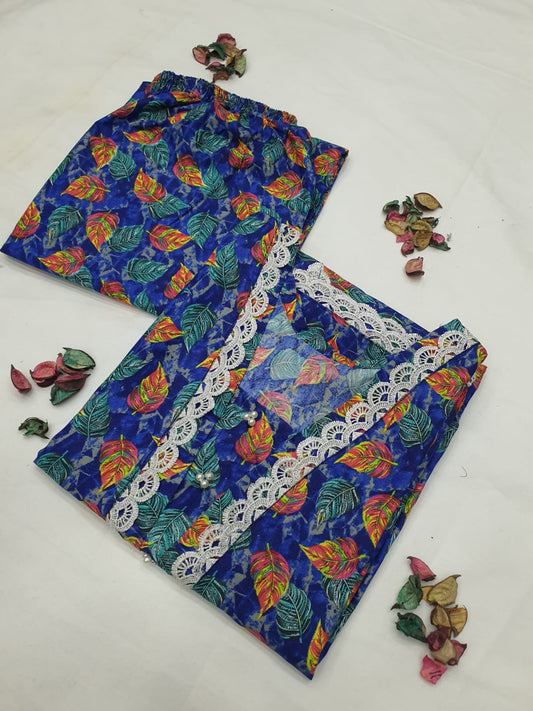 Stitched 2-Piece Set with Elegant Lace Detailing – Long Length Outfit