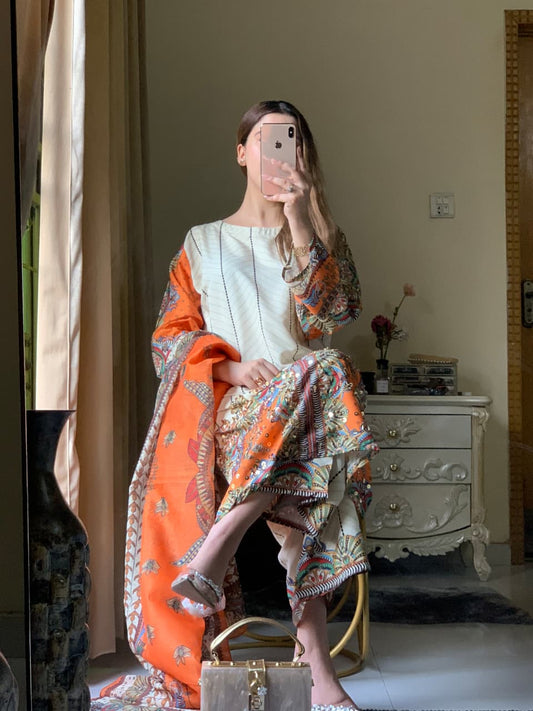 Zara Signature Premium Silky Lawn – Long-Length 3-Piece Set