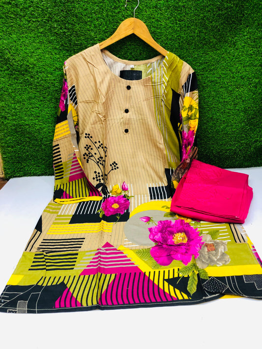 Stitched 2-Piece Set Digital Printed Outfit