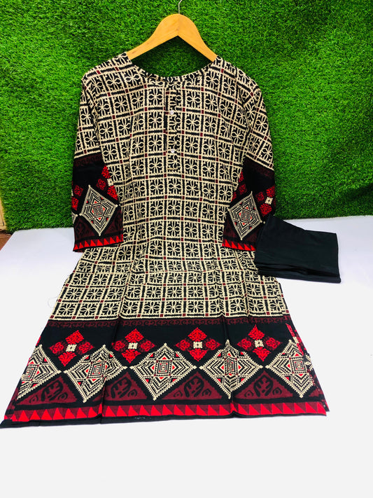 Stitched 2-Piece Set Digital Printed Outfit