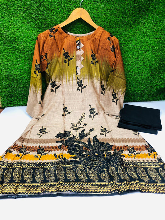 Stitched 2-Piece Set Digital Printed Air Line Froq Outfit