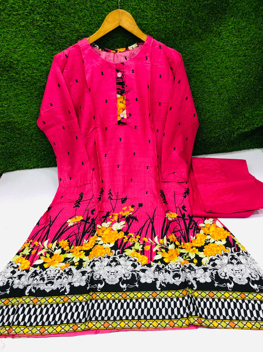 Stitched 2-Piece Set Digital Printed Air Line Froq Outfit