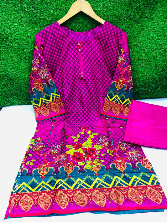 Stitched 2-Piece Set Digital Printed Outfit