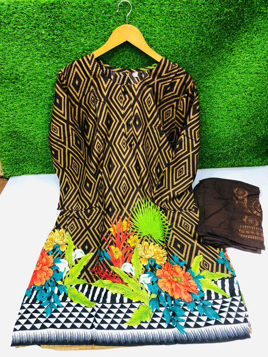 Stitched 2-Piece Set Digital Printed Outfit