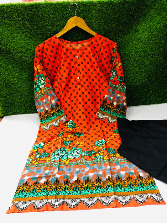 Stitched 2-Piece Set Digital Printed Outfit