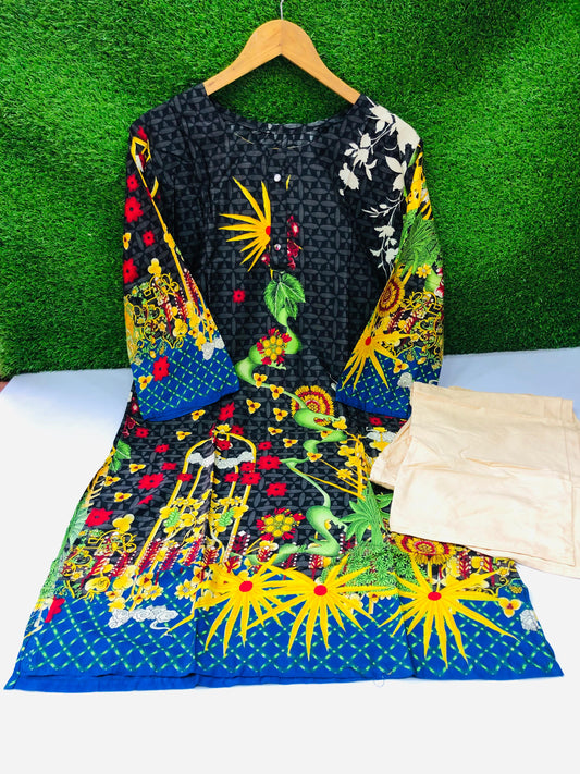 Stitched 2-Piece Set Digital Printed Outfit