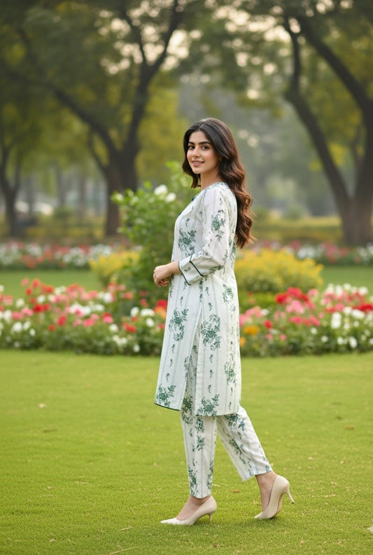 Stitched 2-Piece Set Digital Printed Outfit