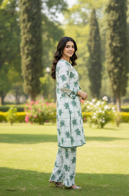 Stitched 2-Piece Set Digital Printed Outfit