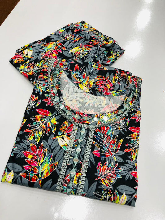 Stitched 2-Piece Set with Elegant Lace Detailing