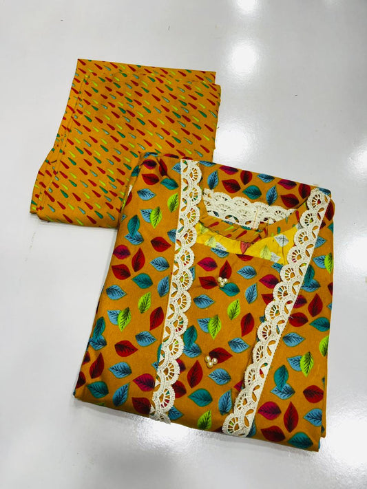 Stitched 2-Piece Set with Elegant Lace Detailing