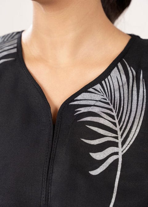 Big Leaf design Stitched 2Pcs (black)