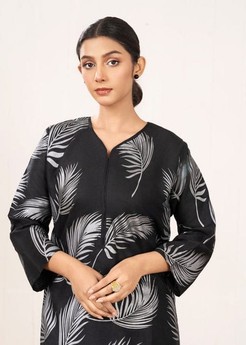 Big Leaf design Stitched 2Pcs (black)