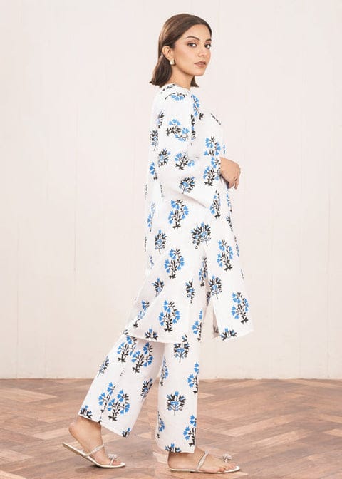 Iqra Kanwal Design Elegant look printed 2 pieces (white)