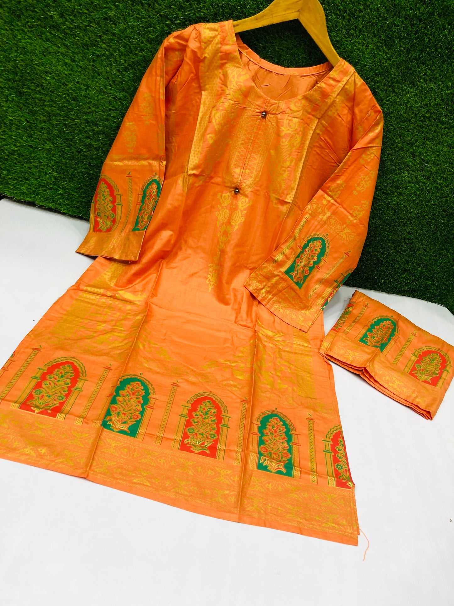 3D Stitched 2-Piece Set Outfit (Orange)