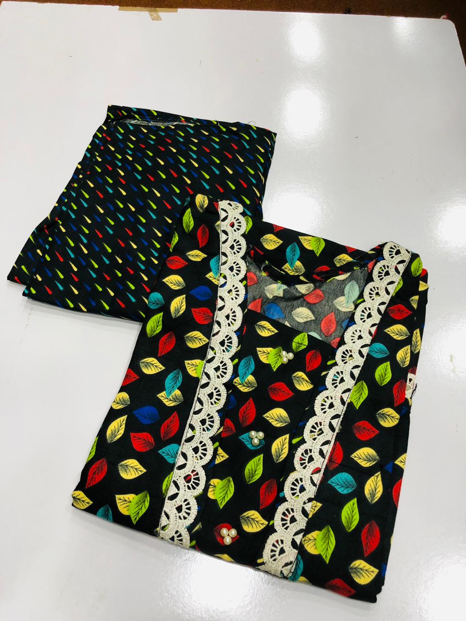 Stitched 2-Piece Set with Elegant Lace Detailing