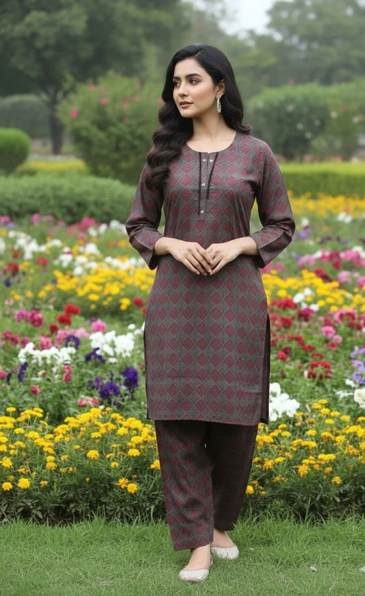 Dhanak Digital Print 2piece Suits for Winters