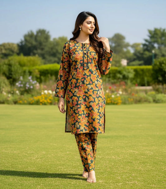Dhanak Digital Print 2piece Suits for Winters