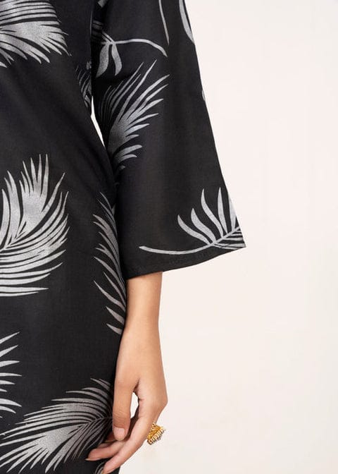 Big Leaf design Stitched 2Pcs (black)