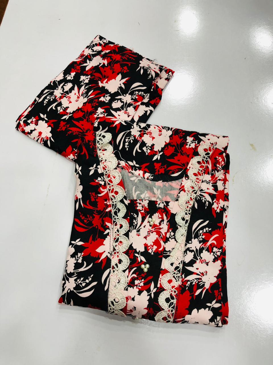 Stitched 2-Piece Set with Elegant Lace Detailing