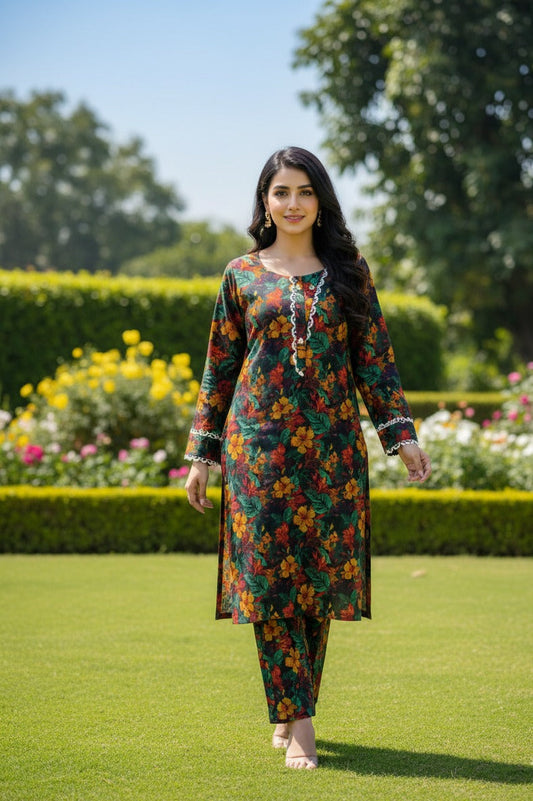 Dhanak Digital Print 2piece Suits for Winters